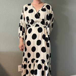 NWOT H&M polka dot maxi flutter dress